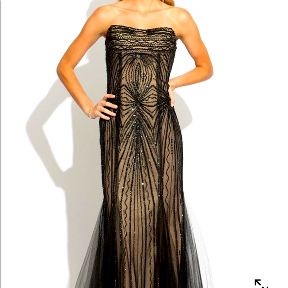 Jovani style 89801. Color is Black/Nude. Size is 12.